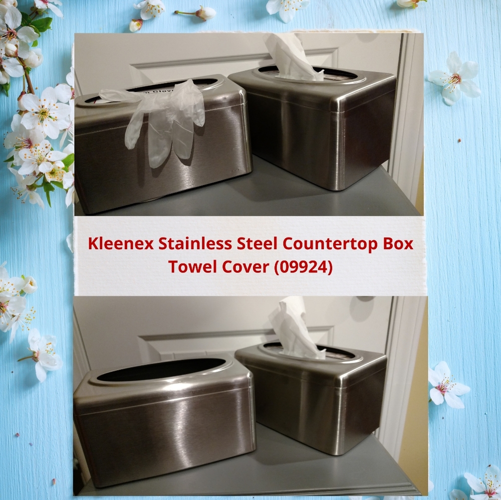 2 Kleenex Stainless Steel Countertop Towel Cover